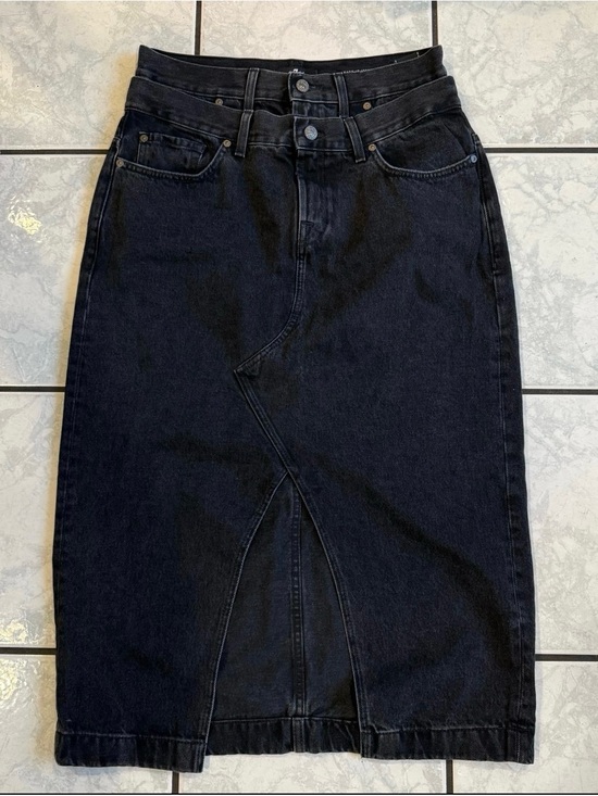 7 For All Mankind Dresses & Skirts - NWOT 7 For All Mankind Black Denim Midi Skirt